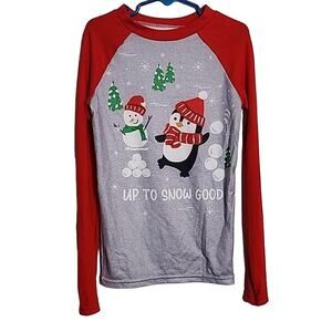 Jammies for Families by Cuddl Duds Penguin Pajama Top, Boys 8, NWT